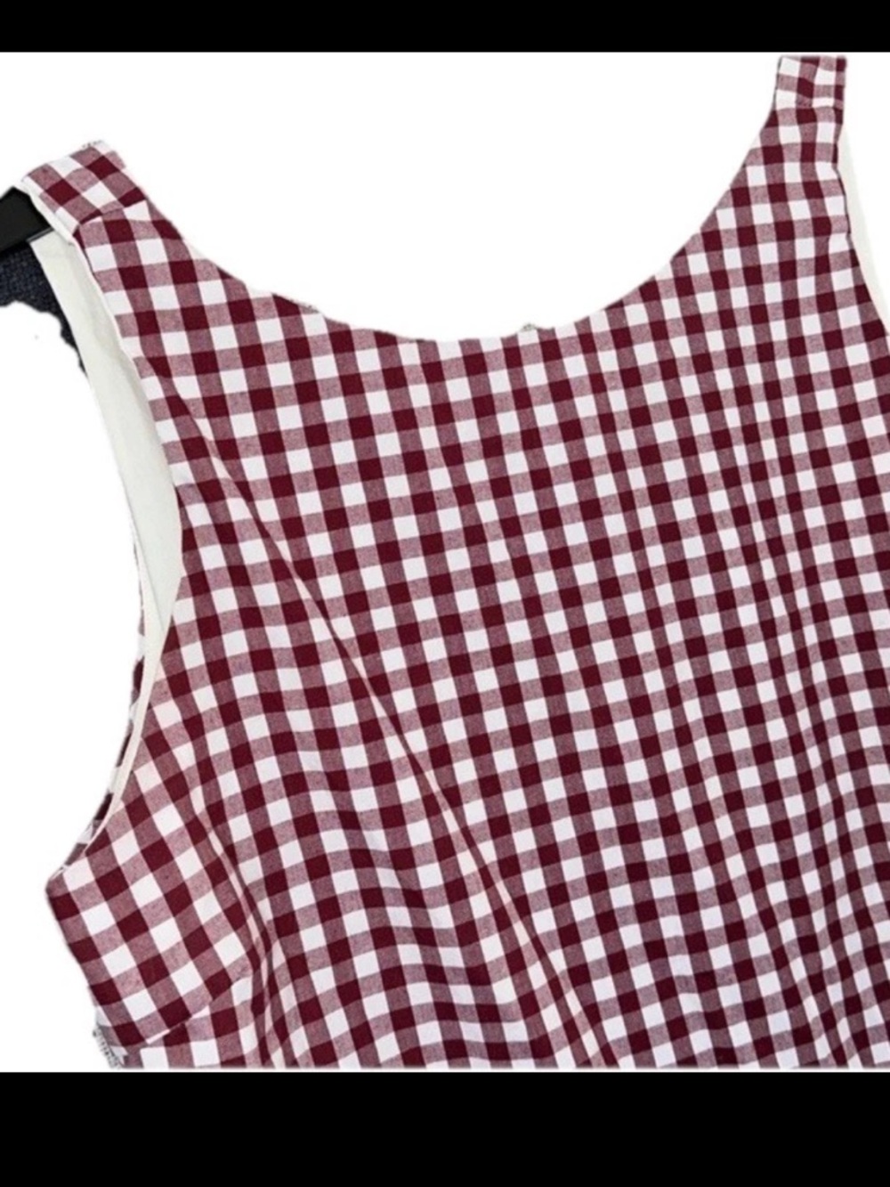 Peixoto Addison Gingham Mini Dress Merlot Size Large Drop Waist NWT - Picture 7 of 8